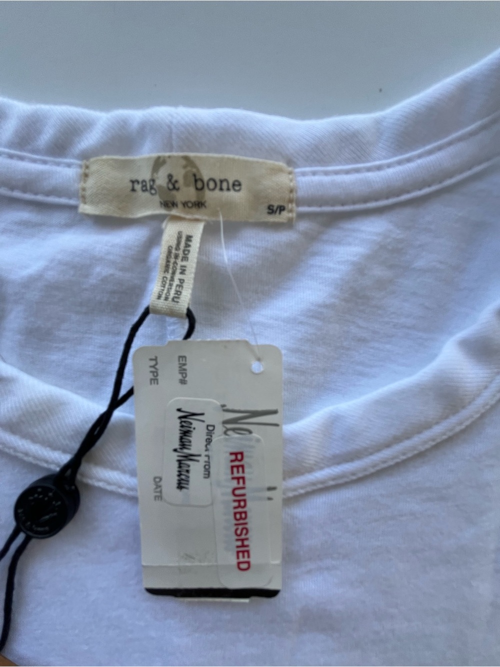 rag & bone White Tee with Black Script Embroidery “ good things are coming” Sz S - Picture 5 of 7